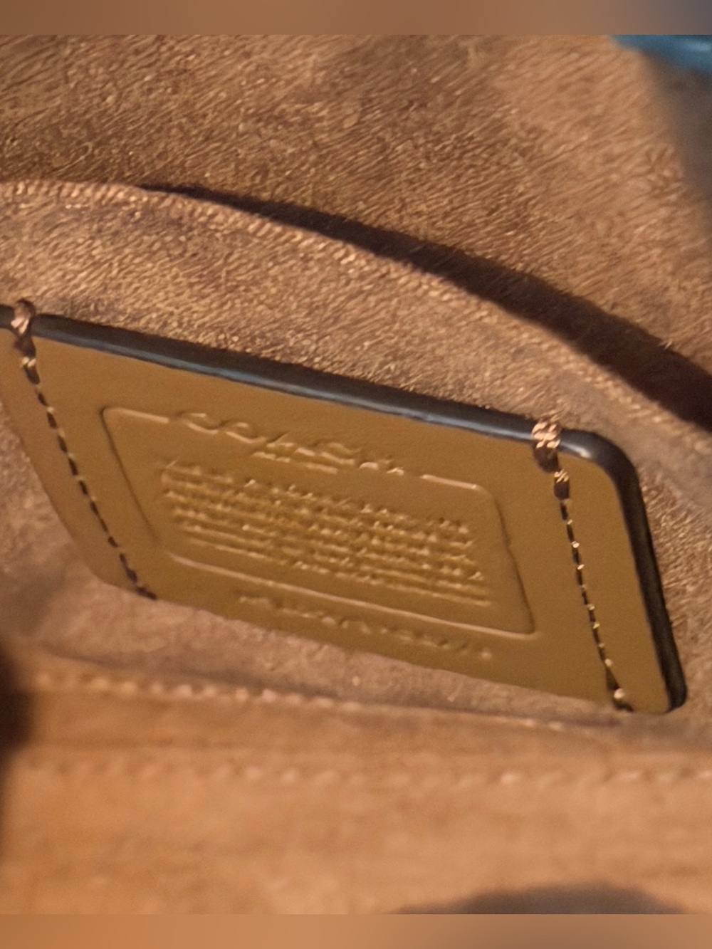 Coach Teal Leather Satchel with Gold Hardware - Picture 15 of 16